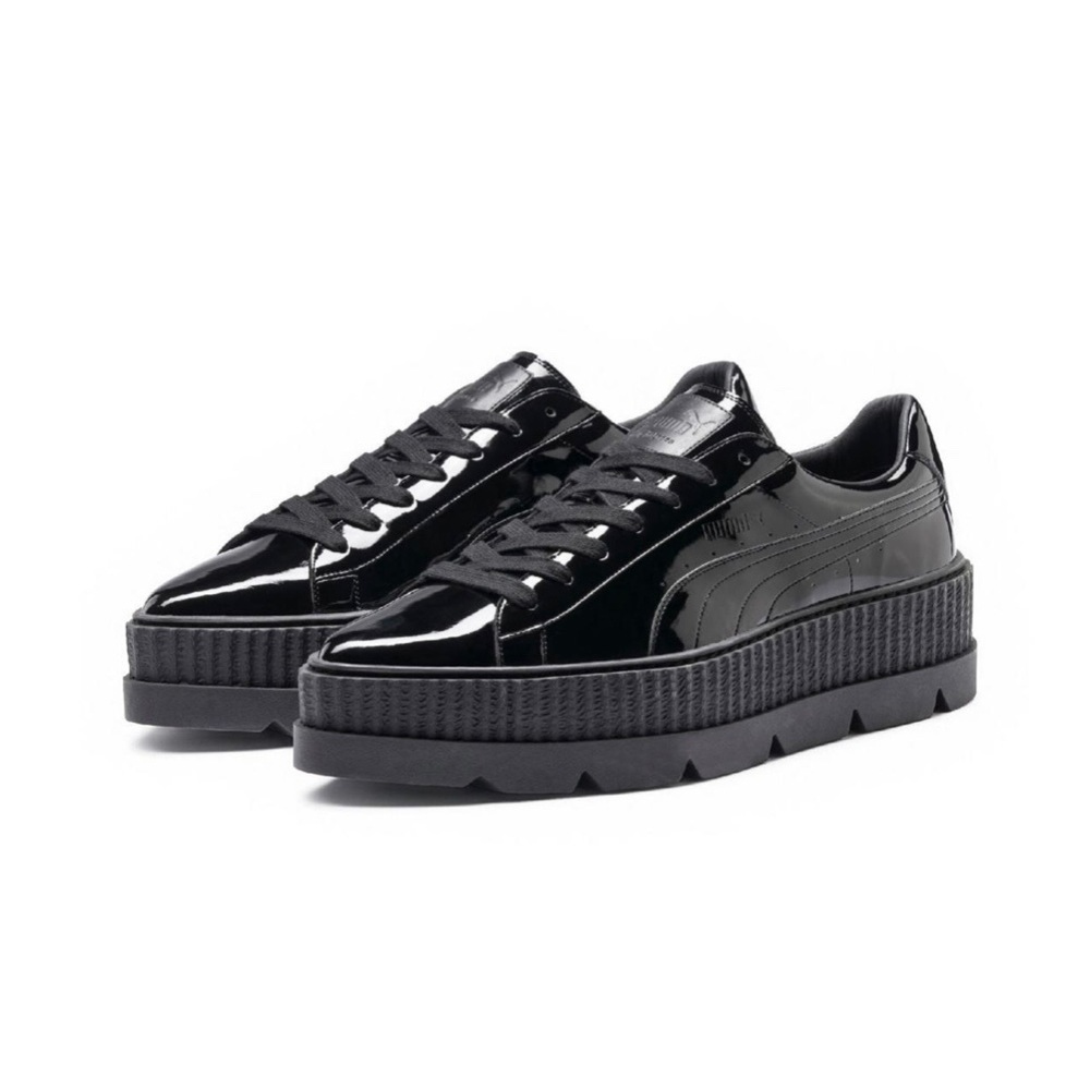 Stylish Women's Black Platform Sneakers